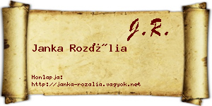 Janka Rozália névjegykártya